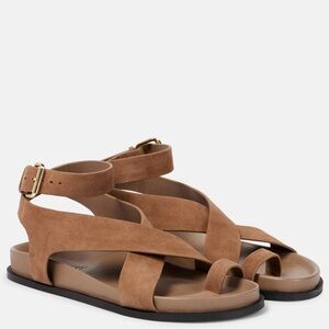 Women's A.EMERY Jalen Ankle-Strap Flat Suede Sandals 38